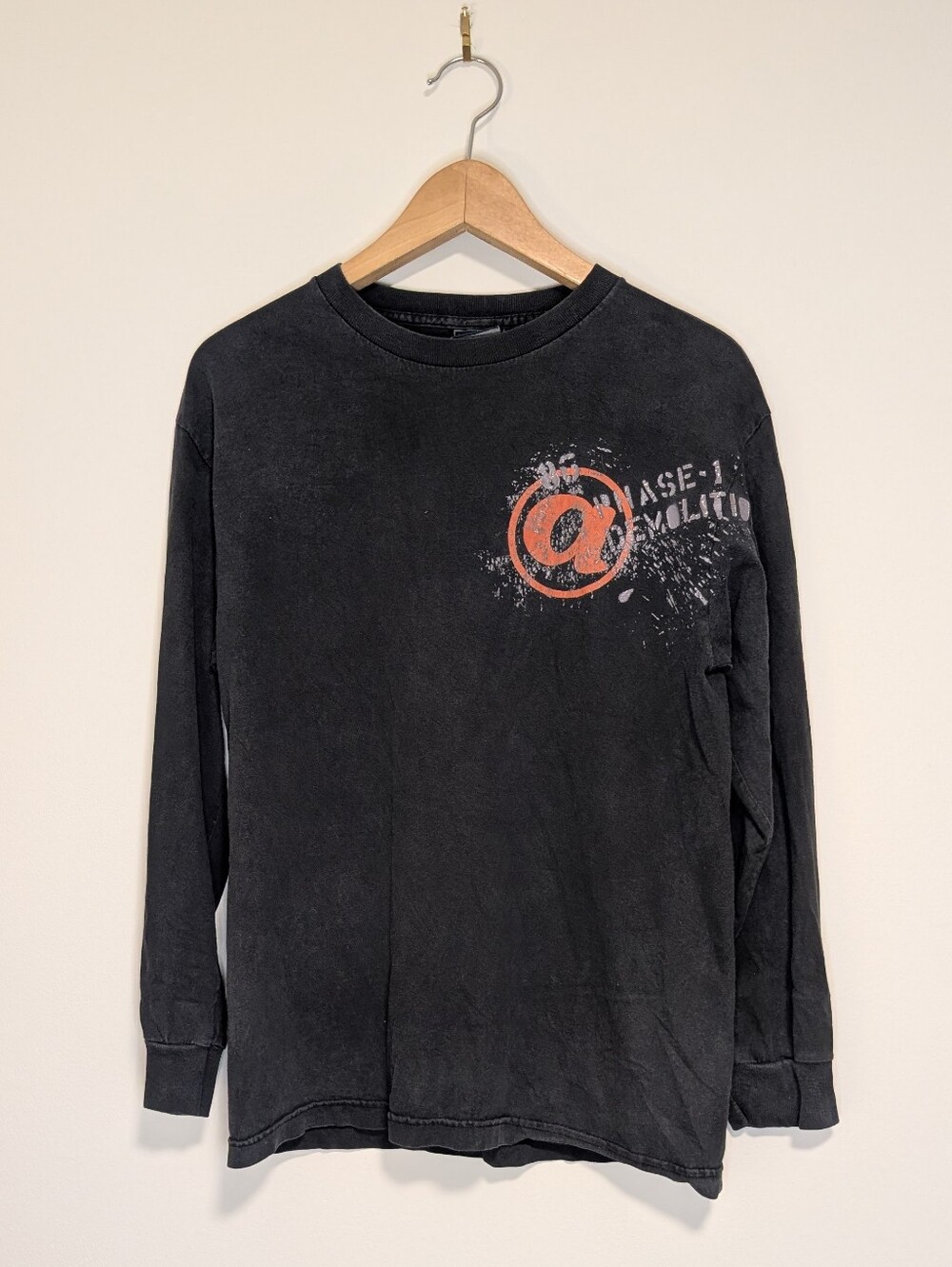 Vintage Airwalk Black Crewneck Long Sleeve with Orange Graphic